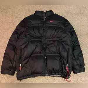 Vintage 90s Nike Puffer Jacket - Black/Red - Men's XL